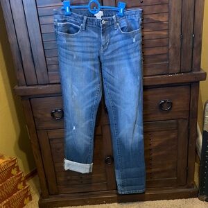 GAP Women's Distressed Blue Boyfriend Jeans